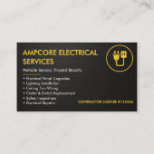 Modern Electrician Branding Black Yellow Metallic 名刺 (裏面)