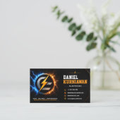 Modern Electrician Business Card | 稲妻マーク 名刺 (スタンド正面)