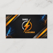 Modern Electrician Business Card | 稲妻マーク 名刺 (裏面)