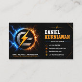 Modern Electrician Business Card | 稲妻マーク 名刺 (正面)