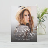 Modern Elegance Class of 2026 Photo Graduation 招待状 (スタンド正面)