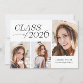 Modern Elegance Class of 2026 Photo Graduation 招待状 (正面)