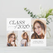 Modern Elegance Class of 2026 Photo Graduation 招待状 (スタンド正面)