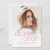 Modern Elegance Class of 2026 Photo Graduation 招待状 (正面)