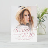 Modern Elegance Class of 2026 Photo Graduation 招待状 (スタンド正面)