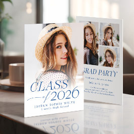 Modern Elegance Class of 2026 Photo Graduation 招待状