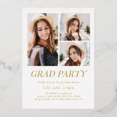 Modern Elegance Class of 2026 Photo Graduation 箔招待状 (裏面)