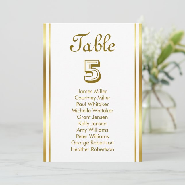 Modern Elegance Gold Table Number Seating (スタンド正面)