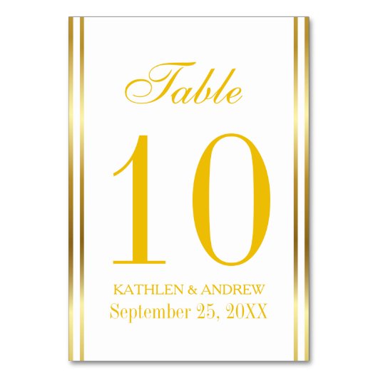 Modern Elegance Gold Table Number Seating  テーブルナンバー (正面)