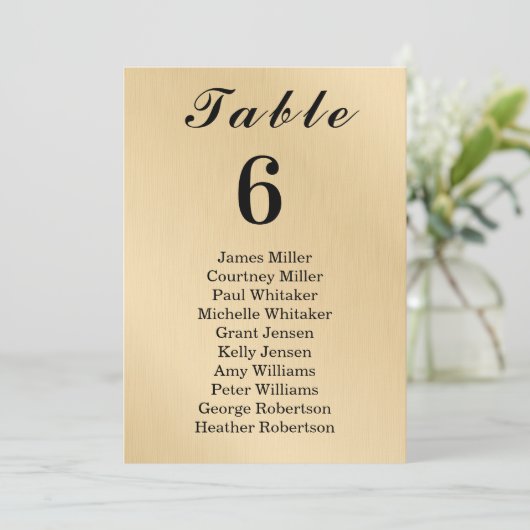 Modern Elegance Gold Table Number Seating Chart (スタンド正面)