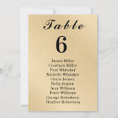 Modern Elegance Gold Table Number Seating Chart (裏面)