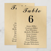 Modern Elegance Gold Table Number Seating Chart (正面/裏面)