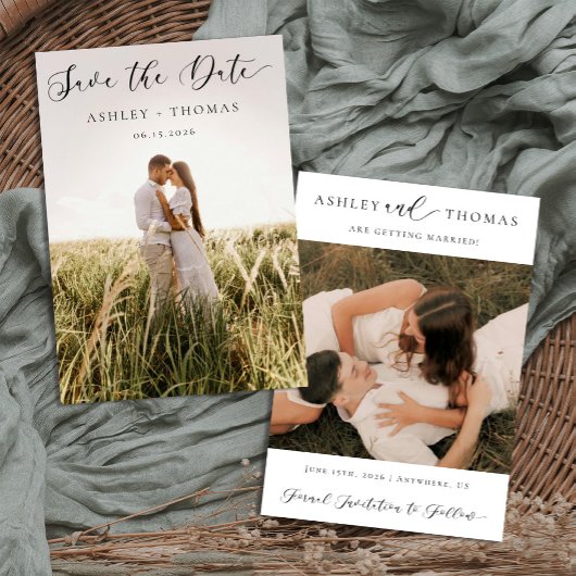 Modern Elegance Photo Wedding  セーブザデート