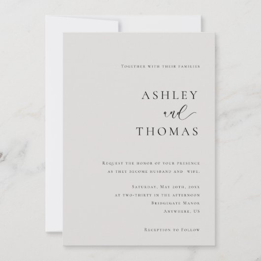 Modern Elegance Photo Wedding 招待状 (正面)