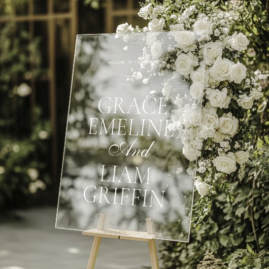 Modern Elegance Wedding Acrylic Reception Sign アクリルサイン