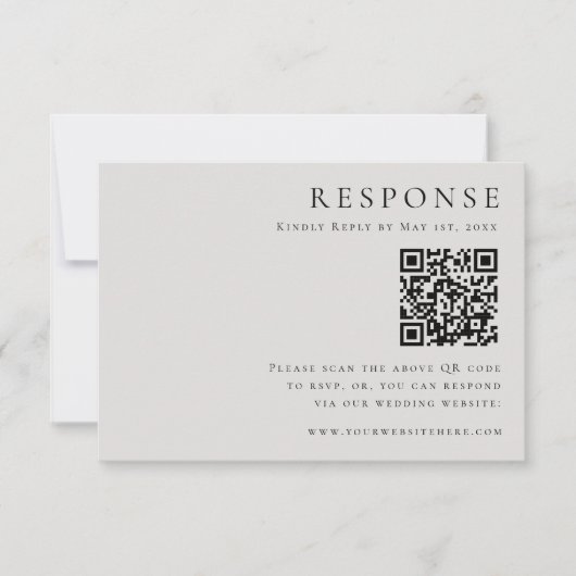Modern Elegance WeddinRSVP QR Code Card 出欠カード (正面)