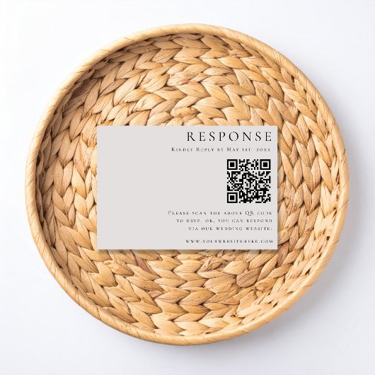 Modern Elegance WeddinRSVP QR Code Card 出欠カード