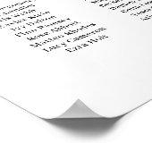 Modern Elegant 15 tables Wedding Seating Chart ポスター (角)