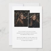 Modern Elegant 3 Photo Collage Graduation 案内状 (裏面)