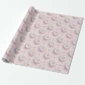 Modern Elegant "3D" Look Wedding Floral Gift Wrap ラッピングペーパー (アンロールド)