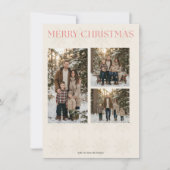Modern Elegant 4 Photo Merry Christmas シーズンカード (正面)