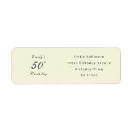 Modern Elegant 50th Birthday Address ラベル