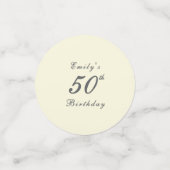 Modern Elegant 50th Birthday Party コンフェッティ (スモール正面)
