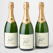 Modern Elegant 50th Birthday Party スパークリングワインラベル (ボトル)