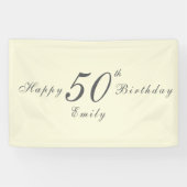 Modern Elegant 50th Birthday Party 横断幕 (横)