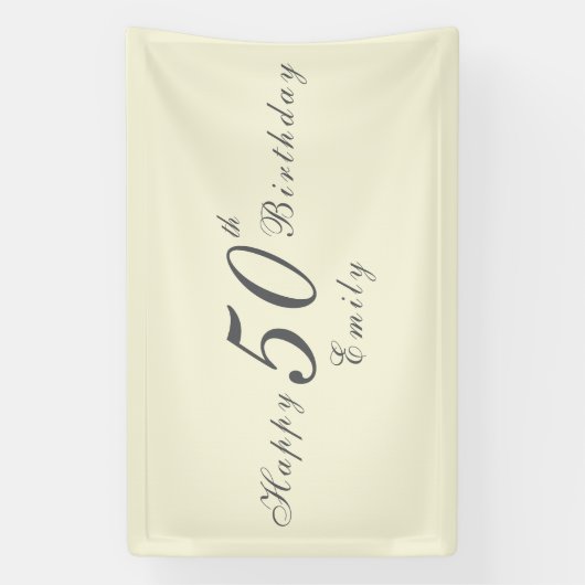 Modern Elegant 50th Birthday Party 横断幕 (縦)