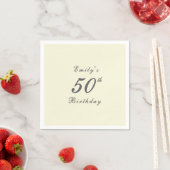 Modern Elegant 50th Birthday Party Paper スタンダードカクテルナプキン (インサイチュ)