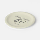 Modern Elegant 60th Birthday Party ペーパープレート (アングル)