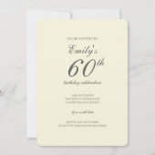 Modern Elegant 60th Birthday Party 招待状 (正面)