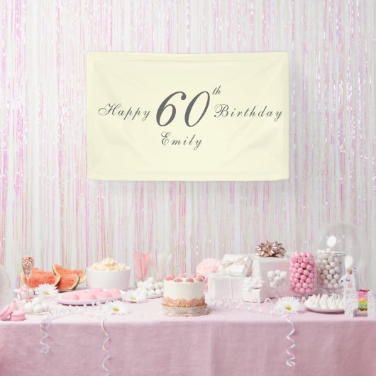 Modern Elegant 60th Birthday Party 横断幕 (パーティー)