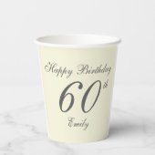 Modern Elegant 60th Birthday Party 紙コップ (裏面)