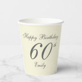 Modern Elegant 60th Birthday Party 紙コップ (正面)