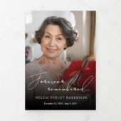 Modern Elegant 7 Photo Trifold Funeral Program 三つ折りプログラム (カバー)