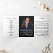 Modern Elegant 7 Photo Trifold Funeral Program 三つ折りプログラム (内部)