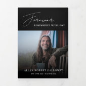 Modern Elegant 7 Photo Trifold Funeral Program 三つ折りプログラム (カバー)