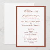 Modern, Elegant and Simple Frame Islamic Wedding 招待状 (正面/裏面)