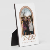Modern Elegant Arch Frame Sisters Photo Keepsake フォトプラーク (側面)