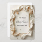 Modern Elegant Baby Announcement Card シーズンカード (正面/裏面)