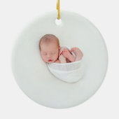 modern elegant baby first christmas red セラミックオーナメント (裏面)