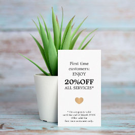 Modern Elegant Beauty Black White First Time 割引カード