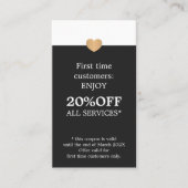Modern Elegant Beauty Salon First Time 割引カード (正面)