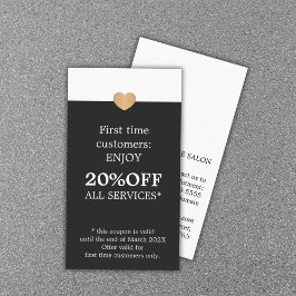 Modern Elegant Beauty Salon First Time 割引カード