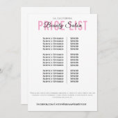 Modern Elegant Beauty Salon Price List メニュー (正面/裏面)