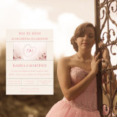 Modern Elegant Bilingual Quinceanera Birthday 招待状