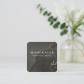 Modern Elegant Black and Gold Jewelry Designer スクエア名刺 (スタンド正面)