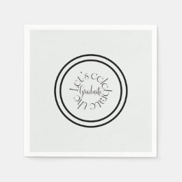 Modern elegant black bold typography Grad party スタンダードカクテルナプキン